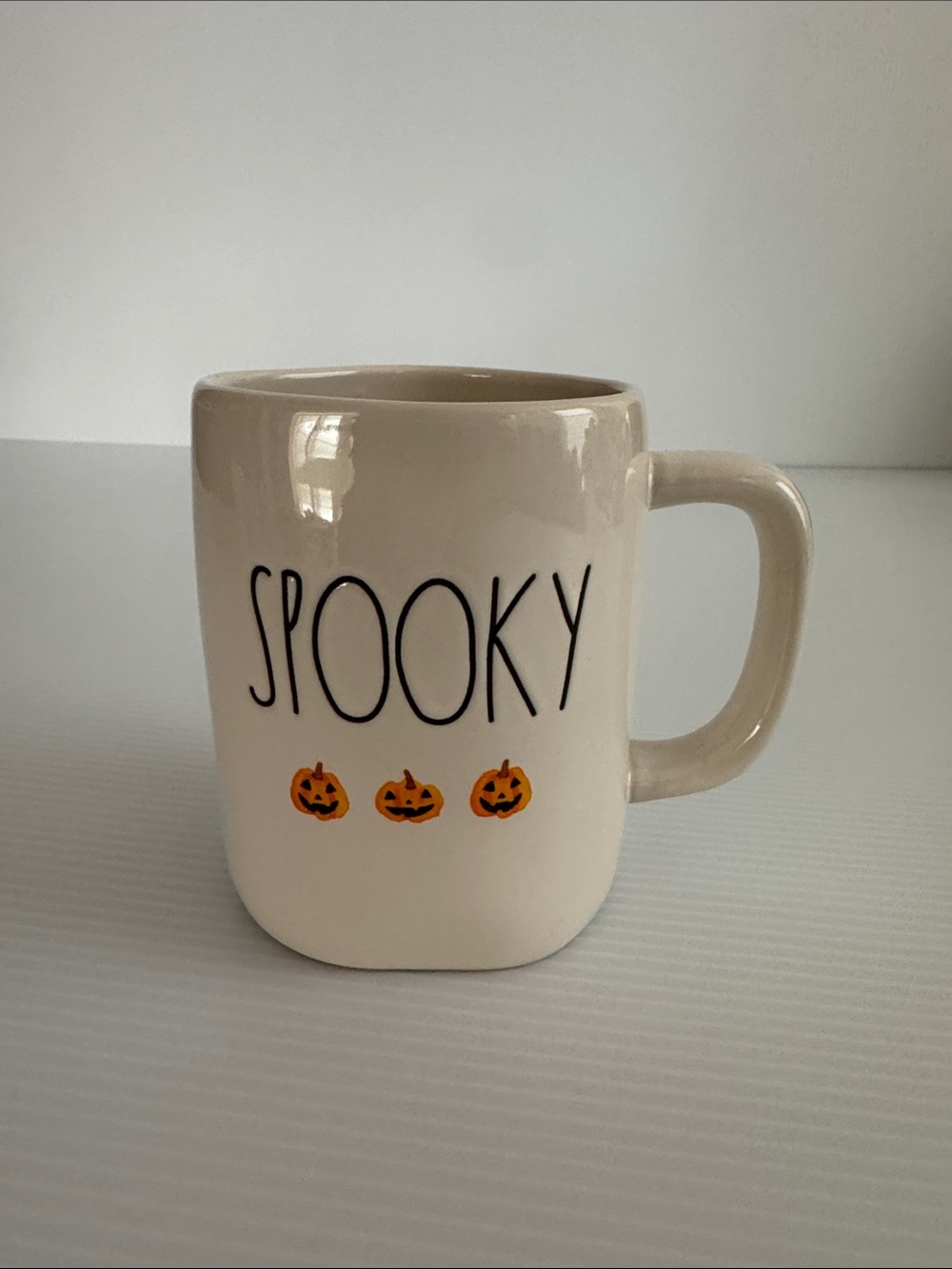 Spooky Pumpkin Ceramic Mug - Cream
